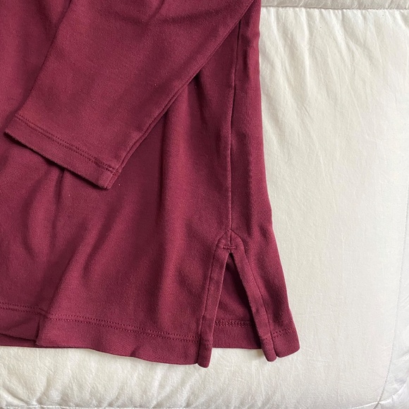 Lands' End Women's 100% Cotton Long Sleeve Maroon Turtleneck, XL - Picture 5 of 8